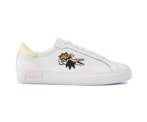 Lacoste Womens Powercourt Trainers - White Leather - Size UK 3