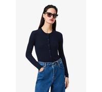 Lacoste Women's Pure Wool Scoop Neck Button Through Cardigan - 6 - Navy, Navy