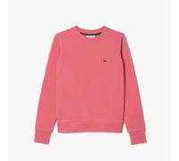 Lacoste Womens Relaxed-Fit Fleece Crewneck Sweatshirt in Pink Cotton - Size 8 UK