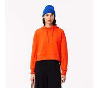 Lacoste Womens Short Cut Cotton Hoodie in Orange - Size 8 UK