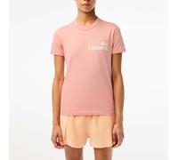 Lacoste Womens Slim Fit Organic Cotton Jersey T-Shirt in Pink - Size 8 UK