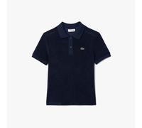 Lacoste Womens Slim-Fit Terry Polo Shirt in Blue - Size 8 UK