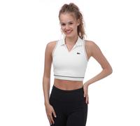 Lacoste Womens Sport Polo Style Sports Bra in White Cotton - Size Medium