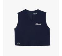 Lacoste Womens Sport Ultra Dry Cotton Crop Top in Blue - Size 16 UK