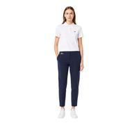 Lacoste women's straight-leg chino trousers, navy blue XS