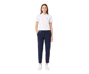 Lacoste women's straight-leg chino trousers, navy blue XS