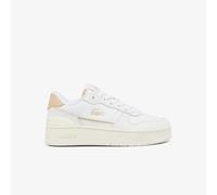 Lacoste Womens T-Clip Platform Leather Trainers in White - Size UK 6.5