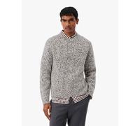 Lacoste Wool Rich Textured Crew Neck Jumper Brown Mix