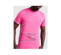 Lacoste Wrap Croc T-Shirt - Pink - Mens 5/L