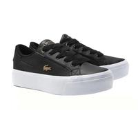 Lacoste Ziane Platform Womens Leather Trainers Black White Gold UK Size 4