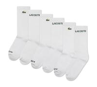 LacosteAdult-Unisex 6-Pack Knit Everyday Socks, White/Round Neck, 9-11