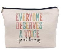 Lacosu Everyone Deserves a Voice Speech Therapy Makeup Bag Speech Therapist Gift Cosmetic Makeup Bag for Her Women Teen Girls,Speech Therapy Assistant Gifts, Multicolor
