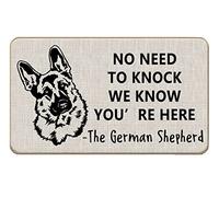 Lacosu Funny Quotes German Shepherd Dog No Need to Knock We Know You're Here Door Mat Doormat,17"X30" Decorative Home Outdoor Patio Entry Front Door Mat,German Shepherd Dog Lover Mom Gifts for Women