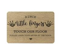 Lacosu Welcome Door Mat Doormat,Please Remove Your Shoes Doormat,Since Little Fingers Touch Our Floor Please Remove Your Shoes at The Door Mat for Front Door Home Entryway Porch,17"X30"…