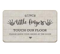 Lacosu Welcome Door Mat Doormat,Please Remove Your Shoes Doormat,Since Little Fingers Touch Our Floor Please Remove Your Shoes at The Door Mat for Front Door Home Entryway Porch,17"X30"