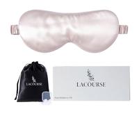 LaCourse 100% Grade 6A Mulberry Silk Sleep Eye Mask for Sleeping - Dual-Sided Natural Silk, Adjustable Strap, Breathable & Ultra-Soft, Gentle on Skin, 22MM Pink