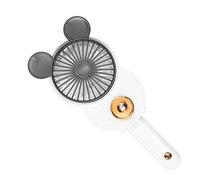 LACOVIA Cute Mouse Misting Mini Fan, Handheld Portable USB Rechargeable Fan with 3 Adjustable Speeds, Foldable For Travelling(White)