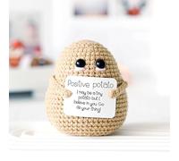 LACOXA Crochet Big Butt Potato With Card, Handmade Cute Crochet Big Butt Potato, Stress Relief Gift (Coffee Color)