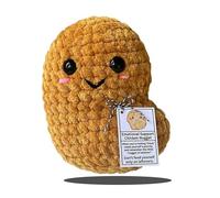 LACOXA Emotional Support Chicken Nugget, Cute Handmade Emotional Support Plush Chicken, Funny Reduce Pressure Doll, Funny Ornaments Crochet Decor (1PCS)
