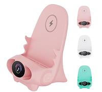 LACOXA Mini Chair Wireless Fast Charger Multifunctional Phone Holder, Wireless Charger Mini Chair with Phone Holder and Speaker - Portable Desk Accessory for All Phones (Pink)