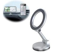 LACOXA Stylish Magnetic Car Phone Holder, 360° Rotation Magnetic Phone Holder for Car, Folding and 360 Rotation Base, Car Phone Holder, for Phone 15 14 13 12 Series (Silver, 1PCS)