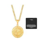 LACOXA To My Son - Compass Pendant Necklace, Stainless Steel Coin Compass Pendant, Fashion Jewelry Gift for Men (gold)