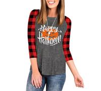 LACOZY Halloween Tops for Women Winter Print Crewneck Pullover Shirts Knit Solid Merry T Shirts Black XL