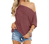 LACOZY Womens Summer Crochet Tops Hollow Out Off The Shoulder Short Sleeve Batwing Knit Spring Sweater Top 2026 Red M