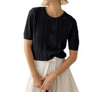 LACOZY Womens Summer Short Sleeve Tops V Neck Ribbed Knit Polo Sweater Shirts Casual Lightweight Pullover Shirt 2026