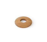Lacquered Oak Radiator Pipe Covers (Pack of 2), 15mm Hole Clip-On Wooden Pipe Collars, Low Profile 6mm, 45mm Outer Diameter