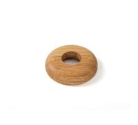Lacquered Solid Oak Radiator Pipe Covers (Pack of 2), 15mm Hole Clip-On Pipe Rose Collars, 10mm Thickness