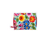 Lacquered Wallets Floral Wallets with Poland Folklore Designs Zipper Pockets Seperate Card Compartments Packed in Elegant Box Beautiful Souvenir from Poland, Łowicz White, S, Floral Poland Folklore
