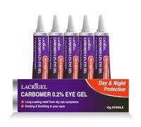 Lacrigel CARBOMER 0.2% - Eye Gel for Dry, Tired, and Red Eyes - Soothes Irritation, Reduces Soreness - 24x7 Day and Night Protection - Safe and Premium Formulation - Sterile Pack of 10g (Pack 5)