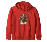 Lacrosse Bigfoot - Funny Sasquatch Lax Player Laxsquatch Zip Hoodie