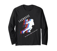 Lacrosse Fastest Game On Two Feet Athletic Art Skull Lax Long Sleeve T-Shirt