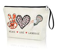 Lacrosse Gifts for Women Girl Zipper Bag Funny Gifts for Lacrosse Lover Lacrosse Stuff Sport Season Gifts at the Games Day Makeup Bag Birthday Thanksgiving Christmas Gifts for Her Sister Friends BFF