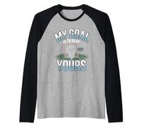 Lacrosse Goalie My Goal is to Deny Yours Raglan Baseball Tee
