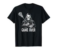 Lacrosse Grim Reaper - Funny Scary Skull Game Over Lax Stick T-Shirt