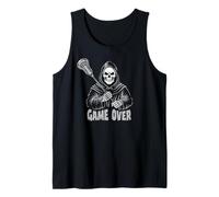 Lacrosse Grim Reaper - Funny Scary Skull Game Over Lax Stick Tank Top