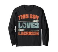 Lacrosse Lax Boy Vintage This Boy Loves Lacrosse Long Sleeve T-Shirt