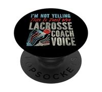 Lacrosse Lax Coach Vintage I'm Not Yelling This Is Just My PopSockets Adhesive PopGrip