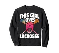 Lacrosse Lax Female Girl This Girl Loves Lacrosse Sweatshirt