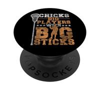 Lacrosse Lax Female Girl Vintage Chicks Dig Players With Big PopSockets Adhesive PopGrip