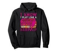 Lacrosse Lax Female Girl Vintage I Know I Play Like A Girl Pullover Hoodie