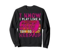 Lacrosse Lax Female Girl Vintage I Know I Play Like A Girl Sweatshirt