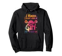 Lacrosse Lax Female Girl Watercolor I Know I Play Like A Pullover Hoodie