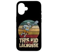 Lacrosse Lax Kid Vintage Retro This Kid Loves Lacrosse Case for iPhone 16