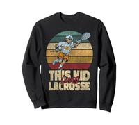 Lacrosse Lax Kid Vintage Retro This Kid Loves Lacrosse Sweatshirt