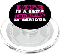 Lacrosse Lax Life Is A Game Lacrosse Is Serious PopSockets PopGrip for MagSafe