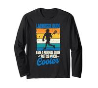 Lacrosse Lax Vintage Retro Lacrosse Dude Like A Normal Dude Long Sleeve T-Shirt